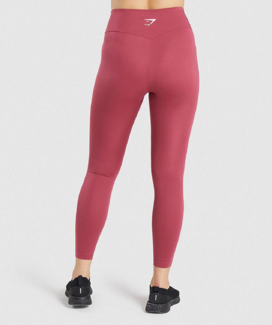 Legginsy Damskie Gymshark Treningowe Różowe | PL 2308RVD